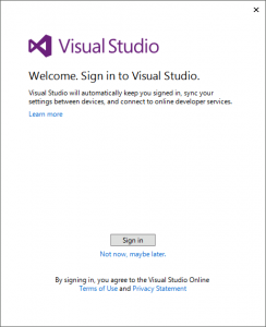 Visual Stduio 2015 起動